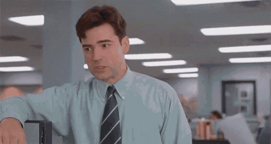 Office Space Peter Gibbons Monday Sickness GIF
