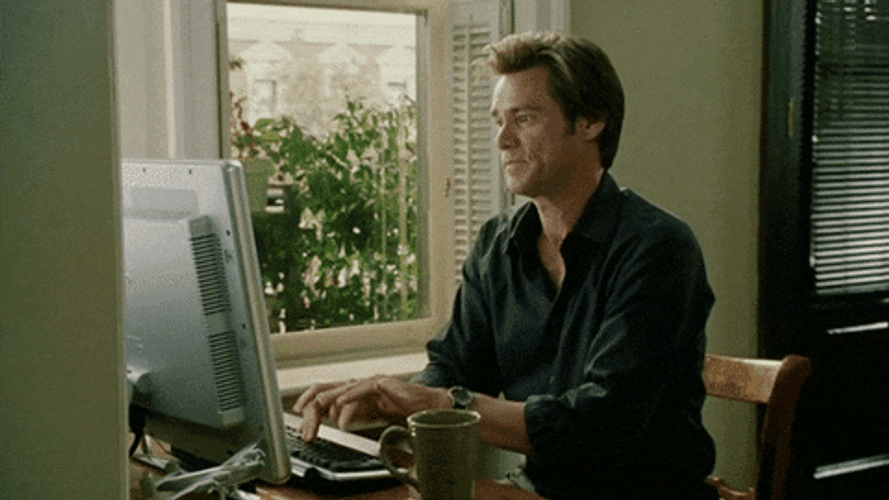 Office Working Jim Carrey Typing GIF 