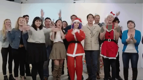 Officemates Work Party For The Holidays GIF