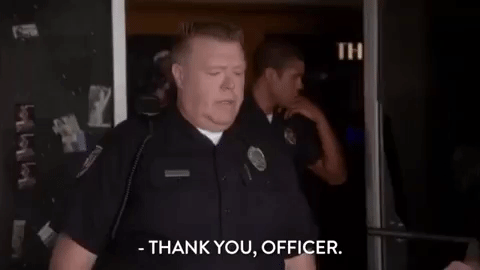 Officer Saying Thank You While Walking Out From Office GIF