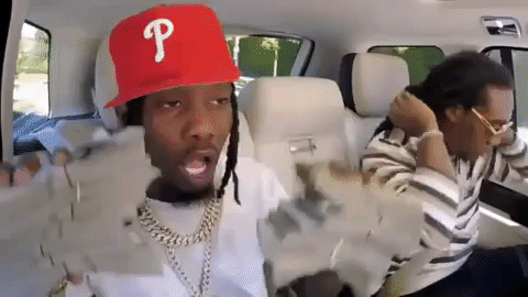 Offset Flexing His Dollar Bills GIF