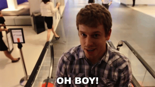 Oh Boy Man Escalator GIF