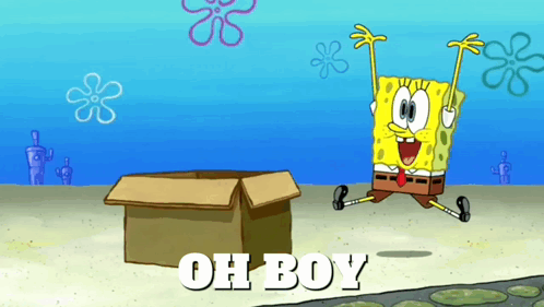Oh Boy Happy Spongebob Box GIF