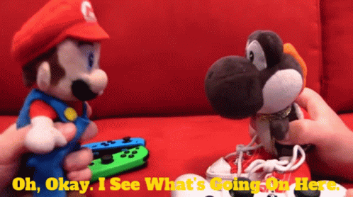 Oh Okay Mario And Black Yoshi GIF