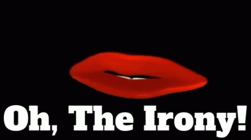Oh The Irony Red Lips GIF