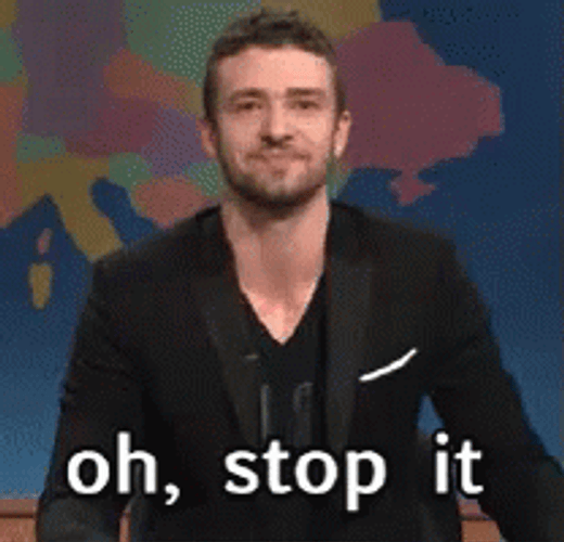 Oh You Stop It Justin Timberlake Flattered Shy GIF
