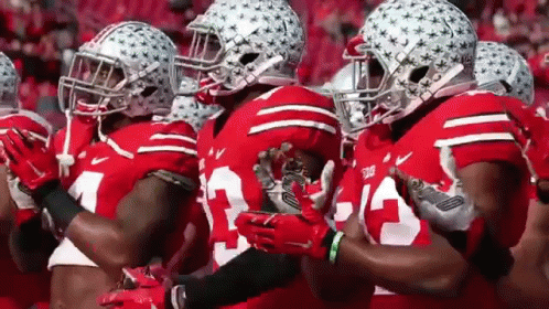 Ohio State Buckeyes Football Team Raising Hands GIF
