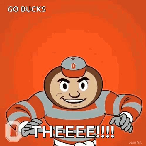 Ohio State Mascot Saying Go Bucks Theeee !!!