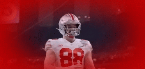 Ohio Text On Red Background With Football Players GIF