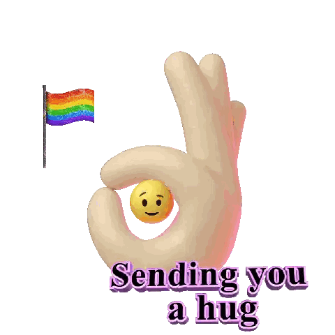 Ok Hand with Smiley and Hug Text