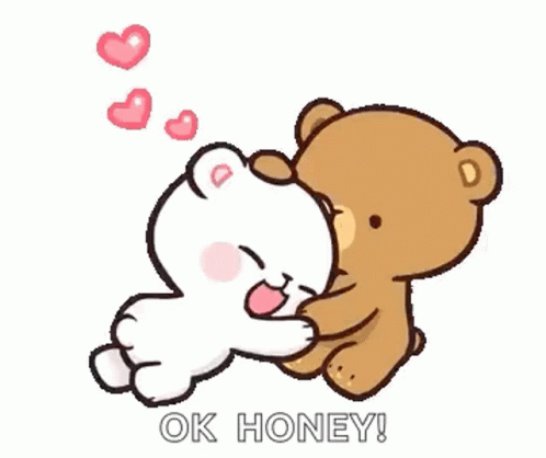 Ok Honey Animated Bears Cuddling GIF