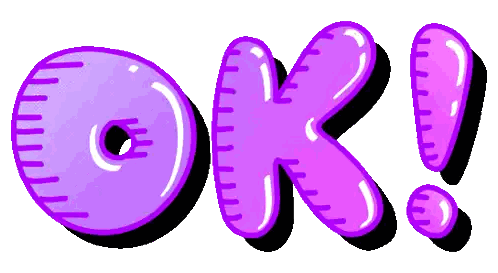 Ok in Purple Letters