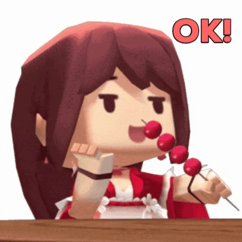 Ok Ok Anime Girl Eating Mini World GIF