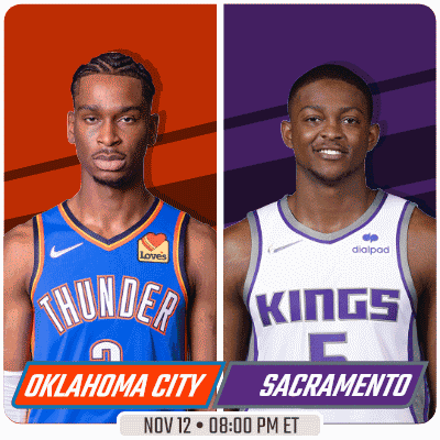 Oklahoma City And Sacramento Are Playing Basketball On Nov 12 GIF