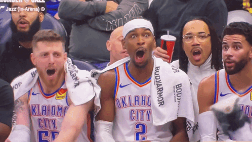 Oklahoma City Players Sitting in Stands