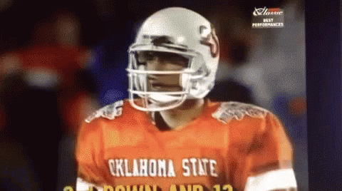 Oklahoma State Football Player on Screen