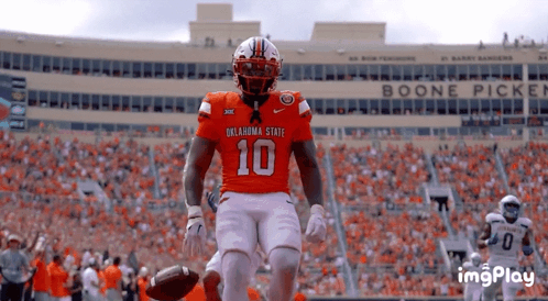 Oklahoma State Football Player Running With Ball