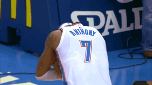 Oklahoma Thunder Buddy Carmelo Anthony Hugging Ball GIF