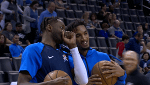 Oklahoma Thunder Buddy Jerami Grant Whispering With Friend GIF