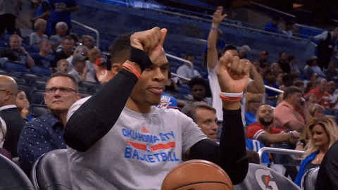 Oklahoma Thunder Buddy Russell Westbrook Happy GIF
