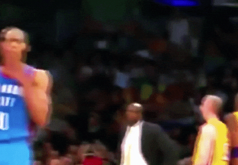 Oklahoma Thunder Buddy Russell Westbrook Shouting Middle Court GIF