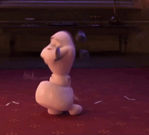 Olaf Confident Walk Modeling GIF