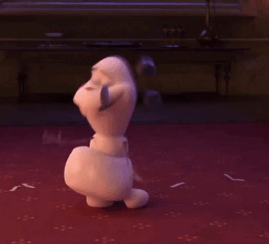 Olaf Confident Walk Modeling GIF