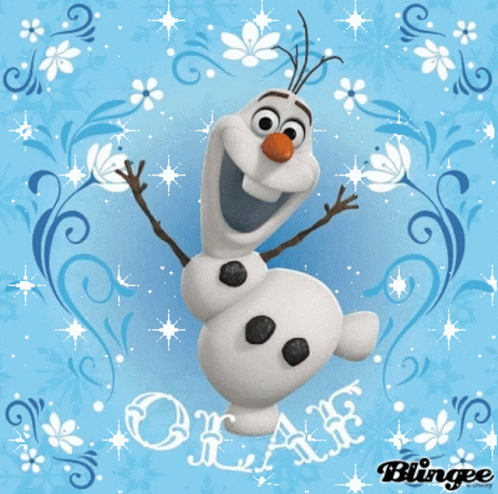 Olaf From Frozen On Blue Background GIF