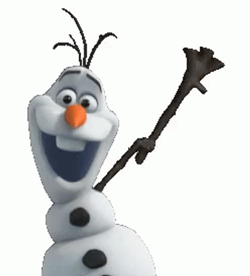 Olaf Frozen Hi Waving Stick Hand GIF