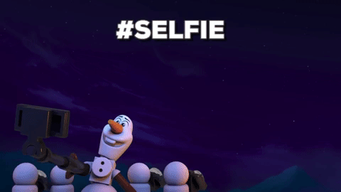 Olaf Selfie Under The Northern Lights GIF