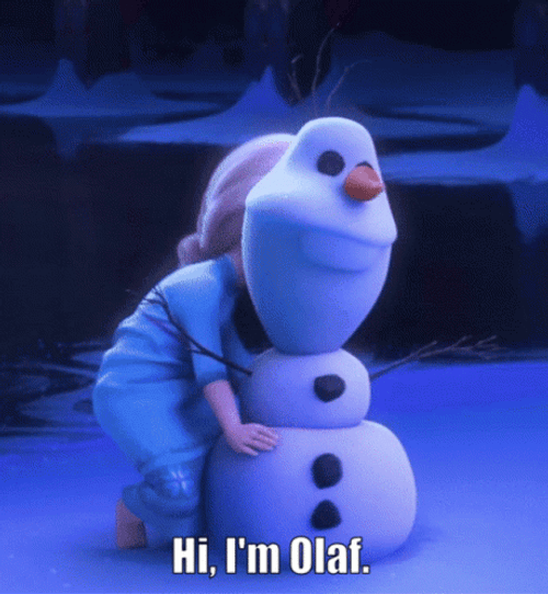 Olaf Snowman With Young Elsa GIF