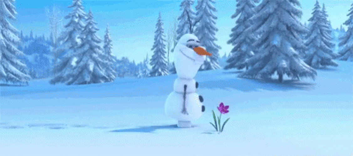 Olaf Walking And Saw A Flower GIF