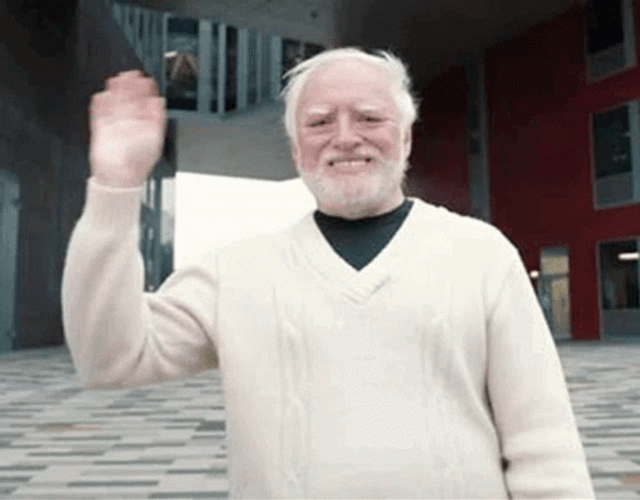 Old Bearded Man Waving Sweet Smile GIF