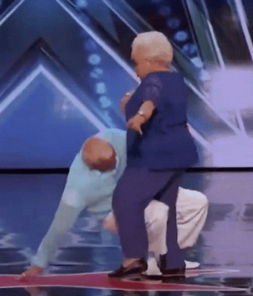 Old Couple Funny Dirty Dancing On Stage GIF