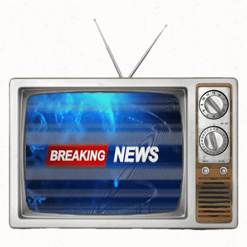 Old-Fashioned Television Breaking News Screen