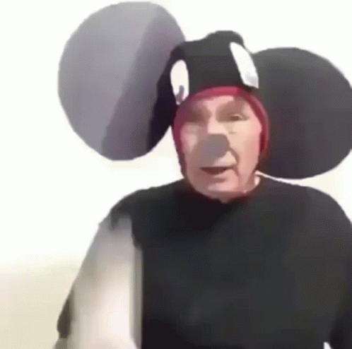 Old Guy Mickey Mouse Costume GIF