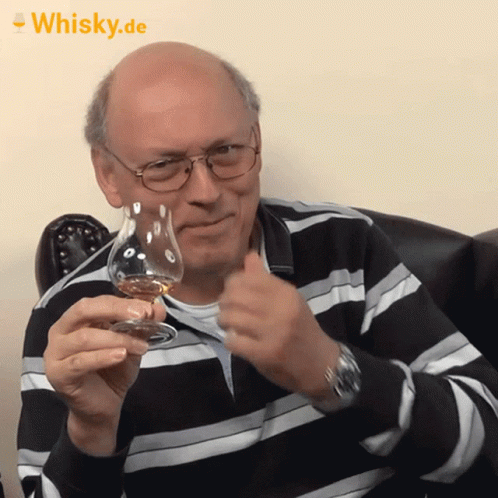 Old Guy Pinching Nose While Drinking Whiskey GIF