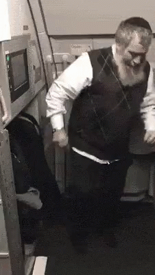 Old Jew Guy Jumping GIF