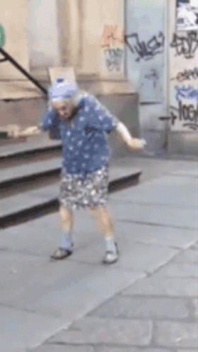 Hilarious Old Lady Hip Sway Dancing GIF