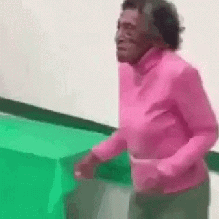 Pink Old Lady Strutt Dancing GIF