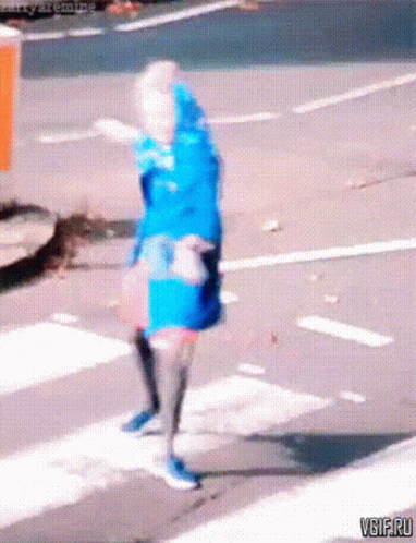 Old Lady Hip Hop Dancing In Street GIF