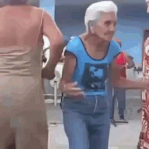 Old Lady Pumped Up Dancing GIF