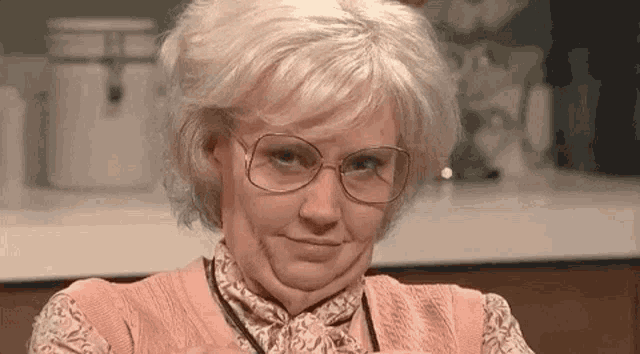 Old Lady Flirty Wink GIF