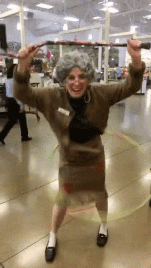 Old Lady Hula Hoop Dancing GIF
