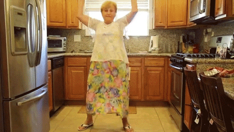 Old Lady Weird Kitchen Dancing GIF