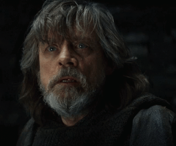 Old Luke Skywalker Shocked Reaction GIF