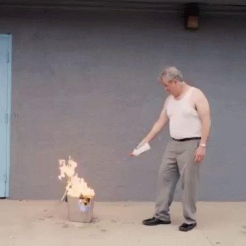 Old Man Burn It GIF