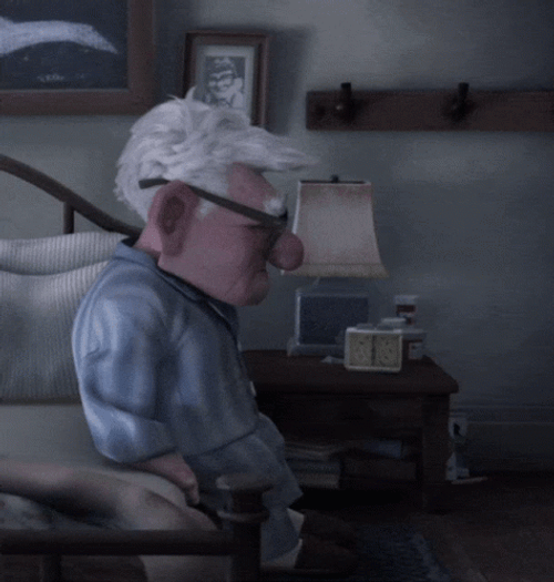 Old Man Carl Fredricksen Up Movie GIF