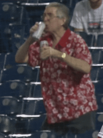 Old Man Chugging Beer GIF