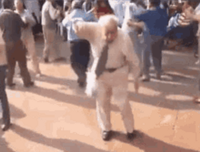 Old Man Dancing Solo No Pair GIF